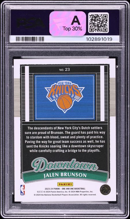 2023 Panini One And One Downtown Jalen Brunson #23 PSA 10 GEM MINT