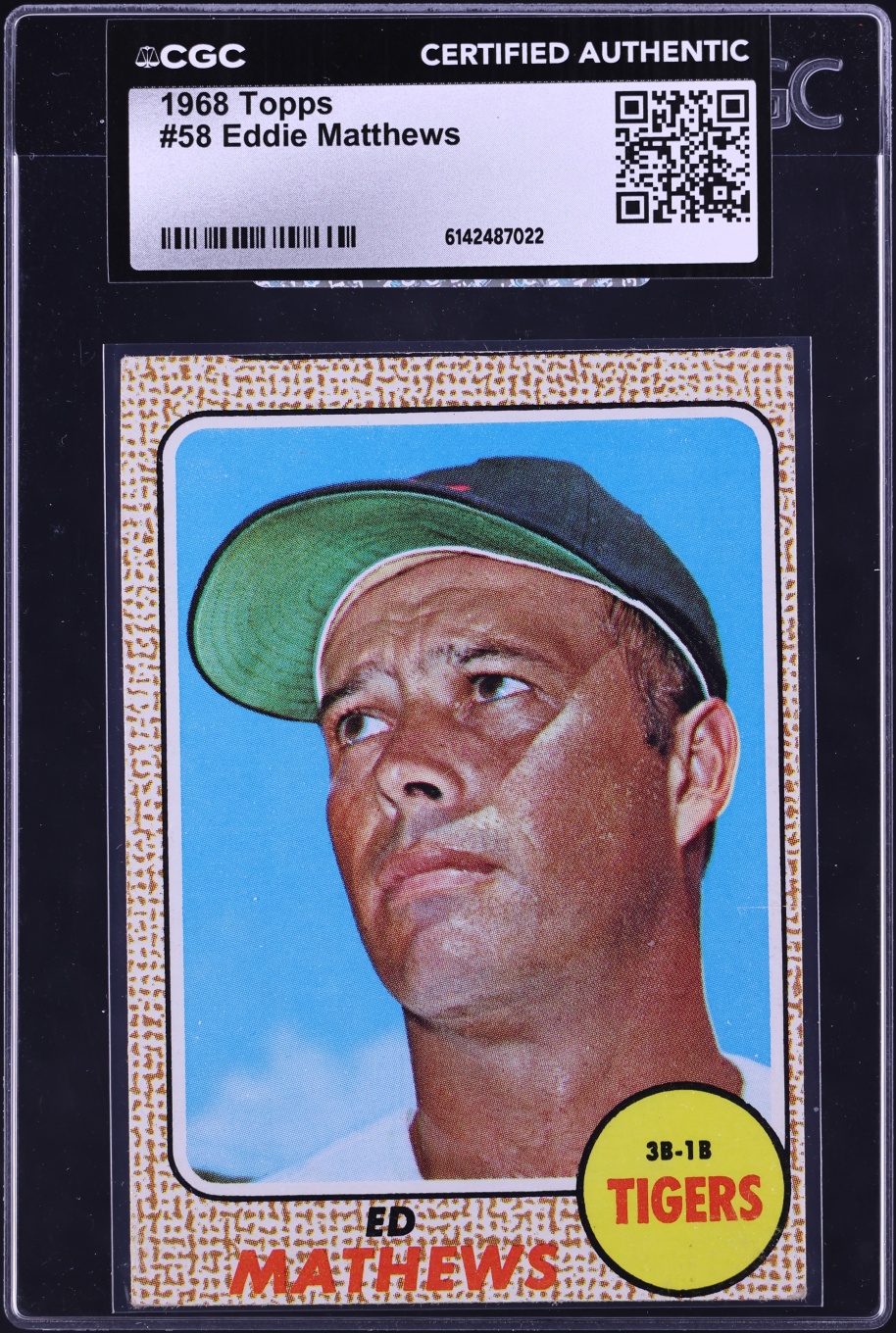 1968 Topps Eddie Matthews #58 CGC AUTH