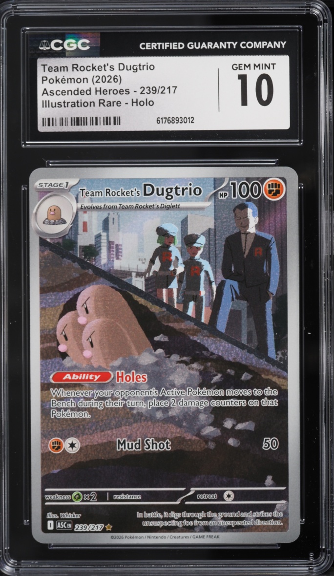 2026 Pokemon Mega Evolution Ascended Heroes IR Team Rocket's Dugtrio #239 CGC 10 GEM MINT