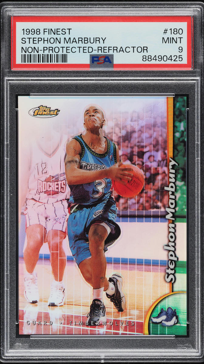 1998 Finest Non-Protected Refractor Stephon Marbury #180 PSA 9 MINT