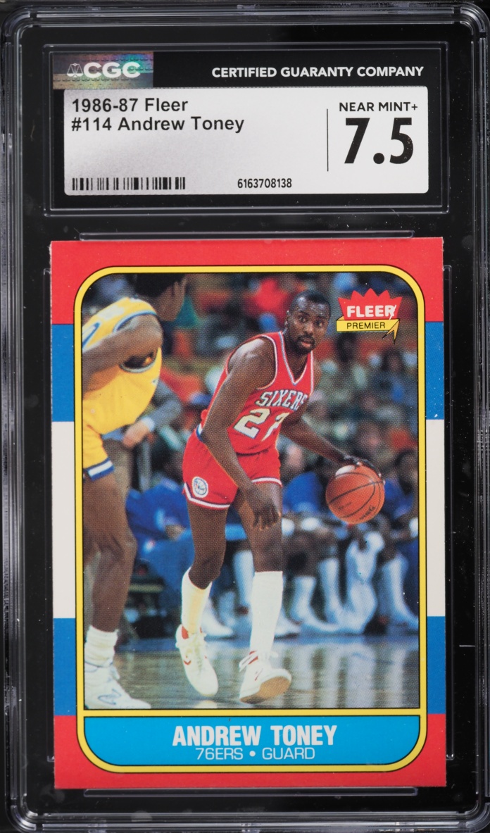 1986 Fleer Basketball Andrew Toney #114 CGC 7.5 NRMT+