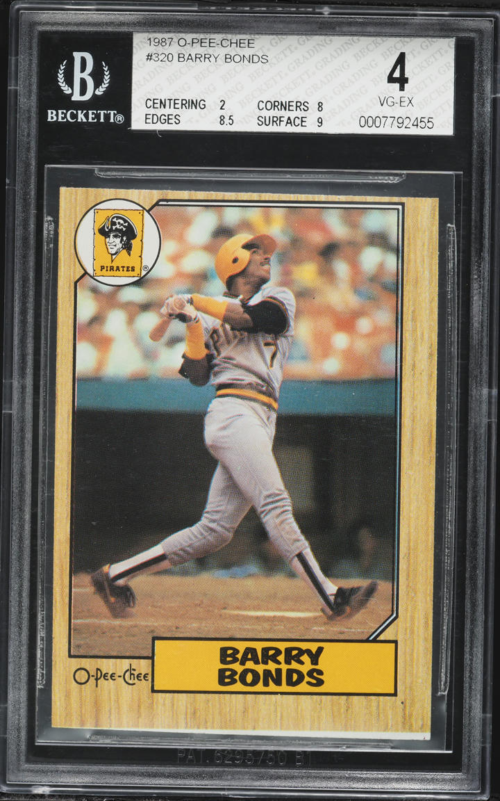 1987 O-Pee-Chee Barry Bonds ROOKIE #320 BGS 4 VGEX