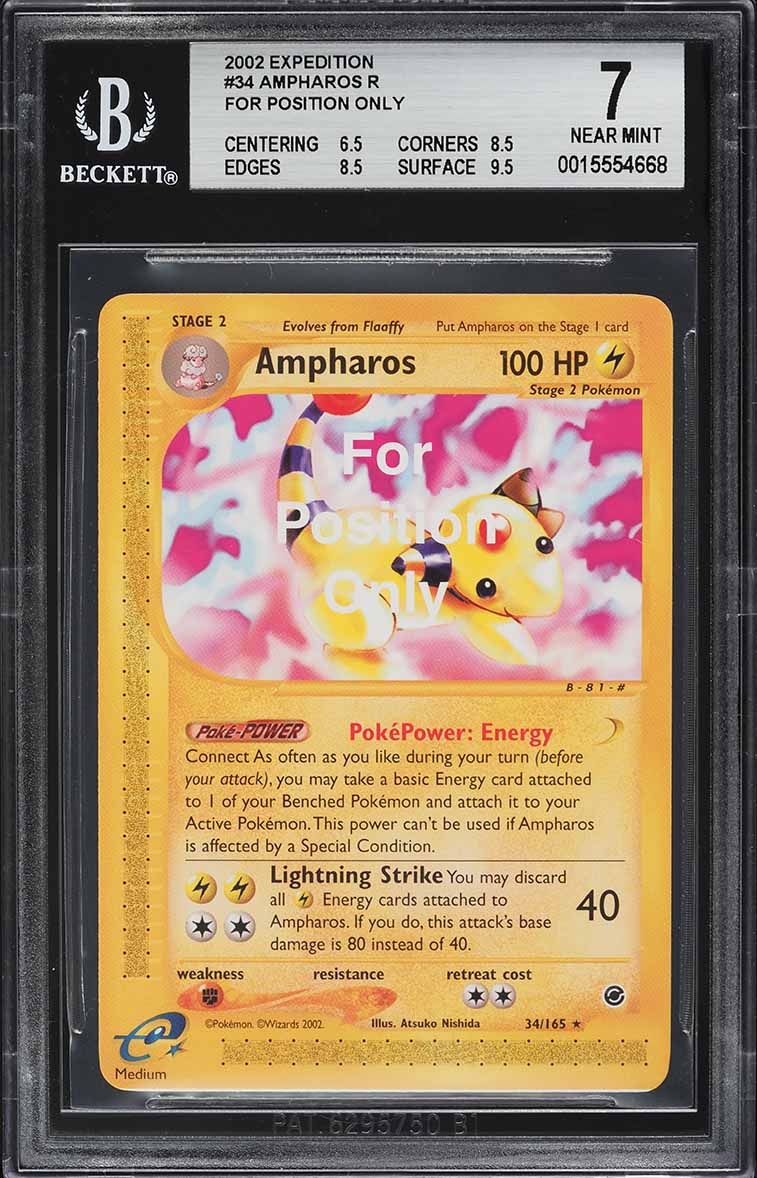 2002 Pokemon Expedition For Position Only Ampharos #34 BGS 7 NRMT