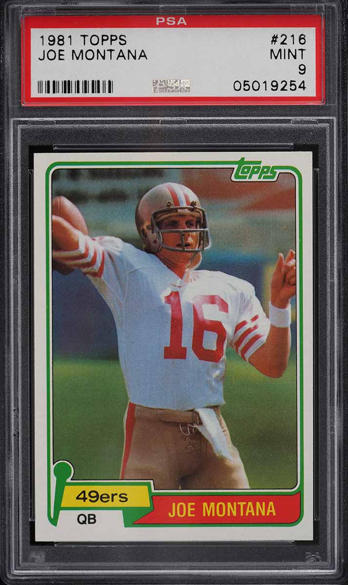 1981 Topps Football Joe Montana ROOKIE #216 PSA 9 MINT