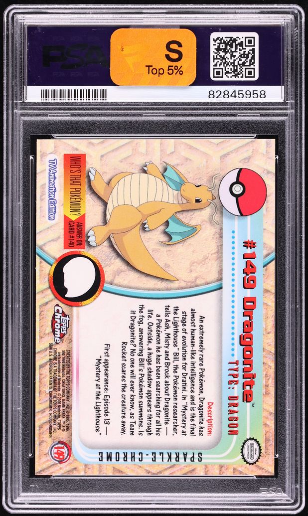 2000 Topps Chrome Pokemon Series 2 Sparkle Dragonite #149 PSA 10 GEM MINT