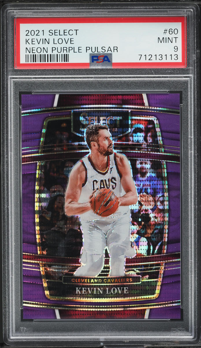 2021 Select Concourse Neon Purple Pulsar Kevin Love 1/5 #60 PSA 9 MINT