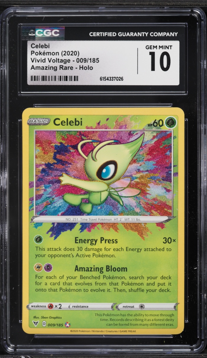 2020 Pokemon Sword & Shield Vivid Voltage Amazing Rare Celebi #9 CGC 10 GEM MINT