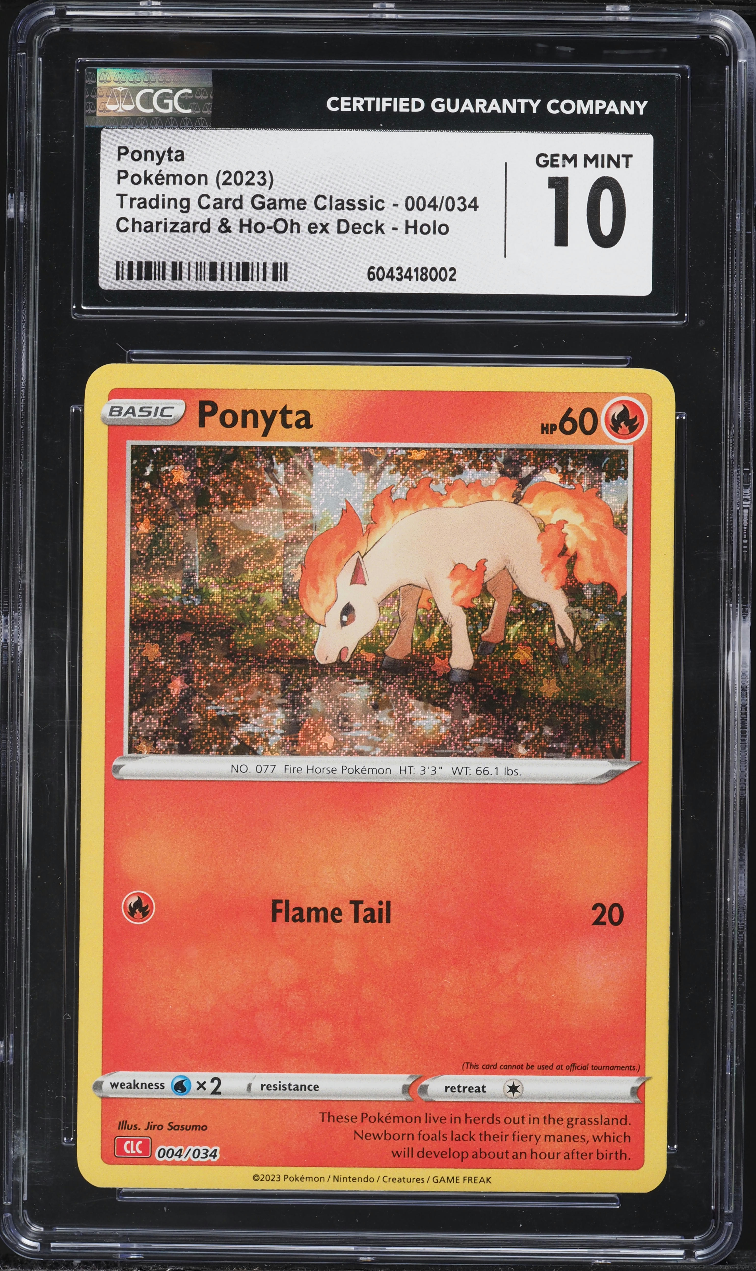 2023 Pokemon TCG Classic Collection Holo Ponyta #4 CGC 10 GEM MINT