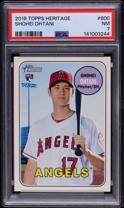 2018 Topps Heritage Shohei Ohtani ROOKIE #600 PSA 7 NRMT
