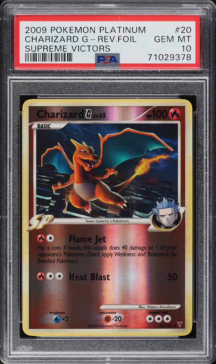 2009 Pokemon Platinum Supreme Victors Reverse Holo Charizard G #20 PSA 10 GEM