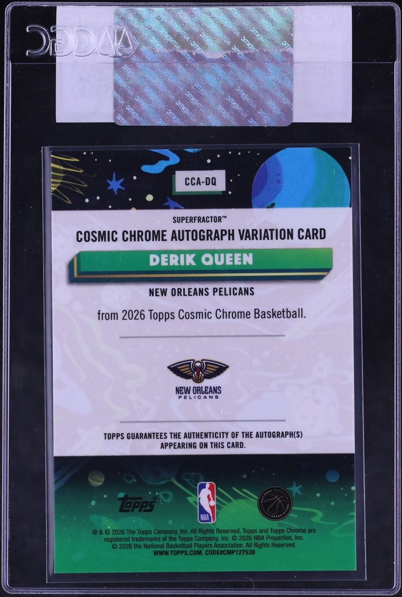 2025 Topps Chrome Cosmic Superfractor Derik Queen ROOKIE AUTO 1/1 #CCA-DQ CGC AUTH