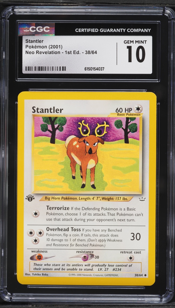 2001 Pokemon Neo Revelation 1st Edition Stantler #38 CGC 10 GEM MINT