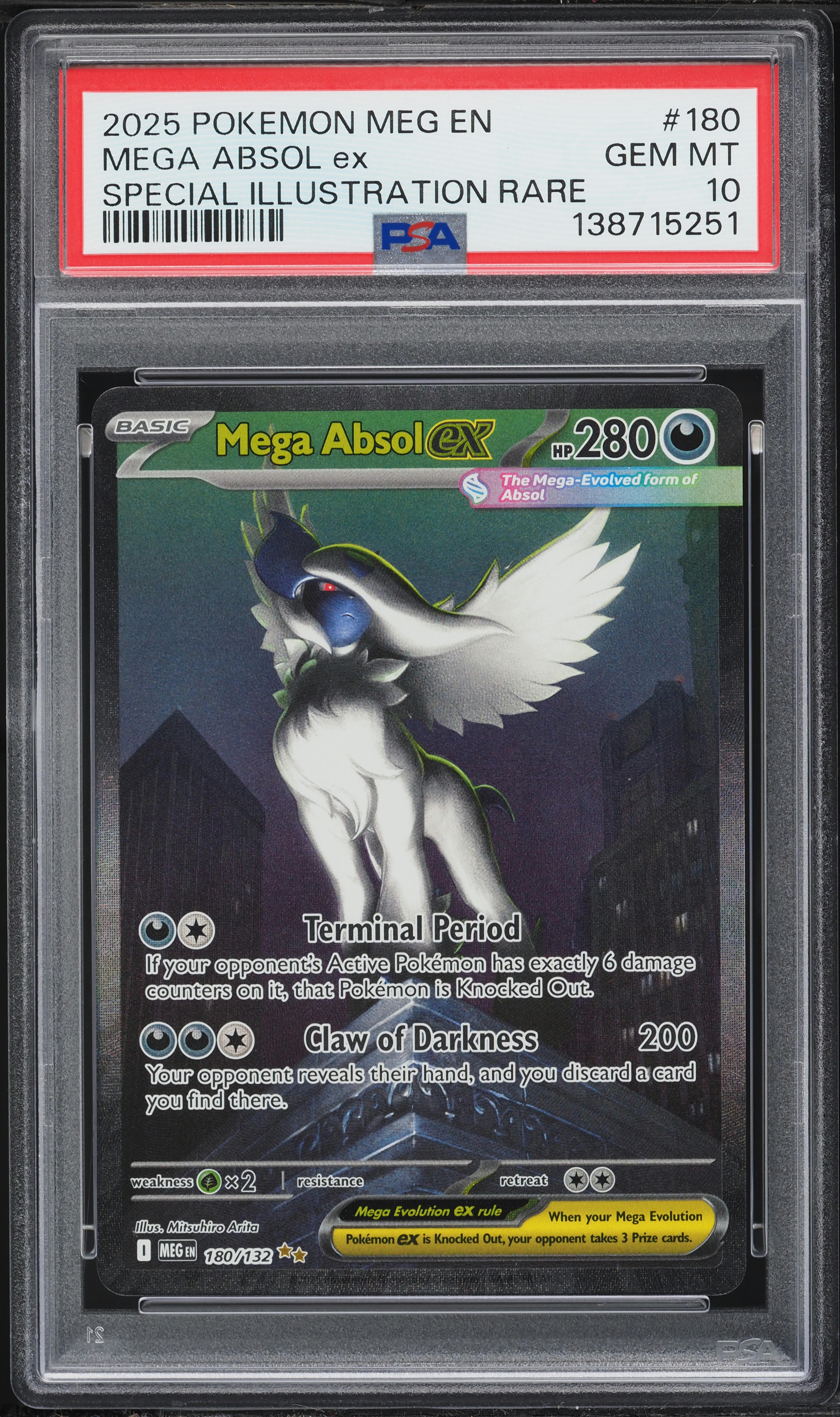 2025 Pokemon Mega Evolution SIR Mega Absol ex #180 PSA 10 GEM MINT