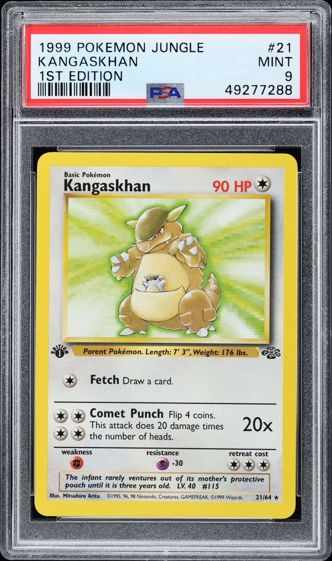 1999 Pokemon Jungle 1st Edition Kangaskhan #21 PSA 9 MINT