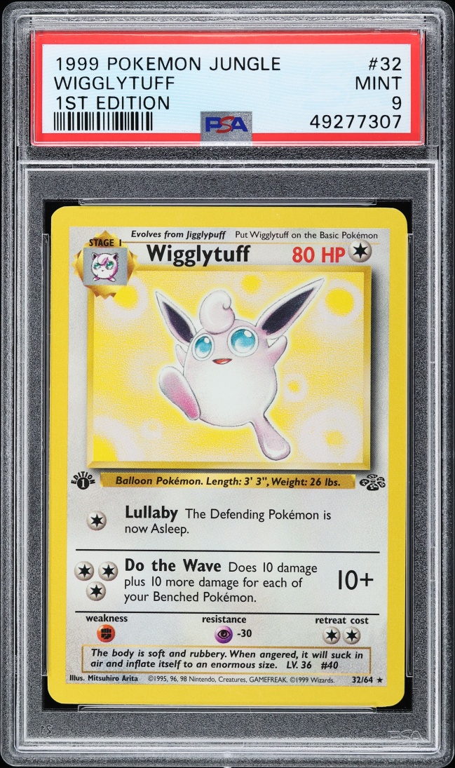 1999 Pokemon Jungle 1st Edition Wigglytuff #32 PSA 9 MINT