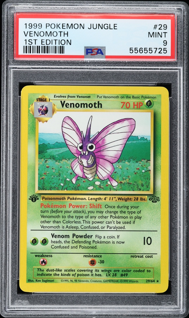 1999 Pokemon Jungle 1st Edition Venomoth #29 PSA 9 MINT