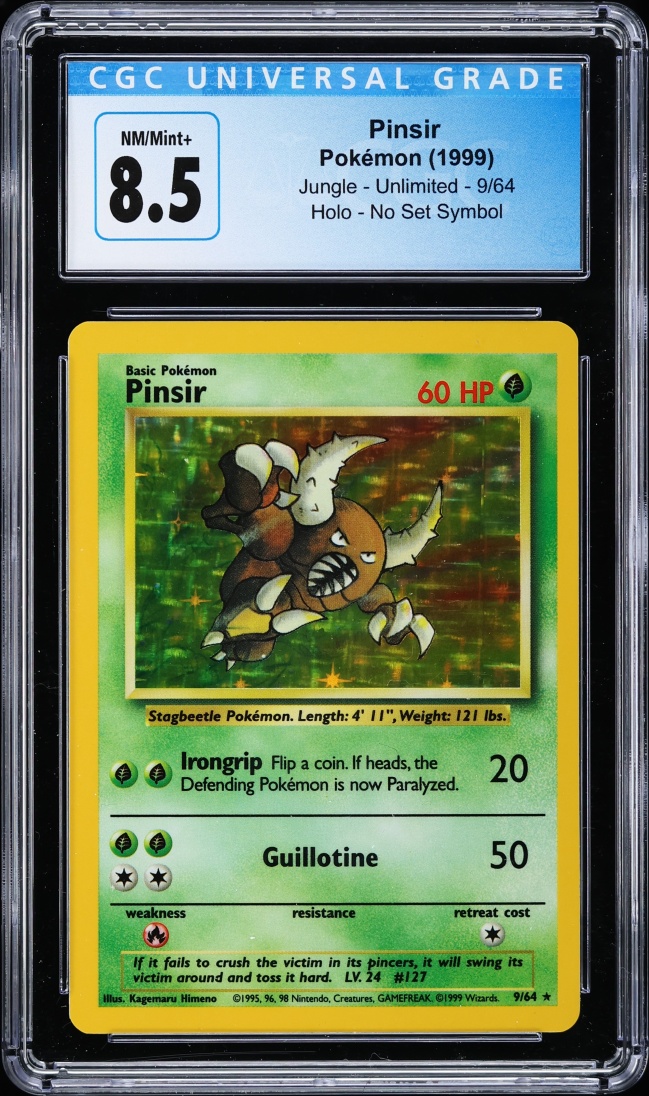 1999 Pokemon Jungle No Set Symbol Holo Pinsir #9 CGC 8.5 NM-MT+