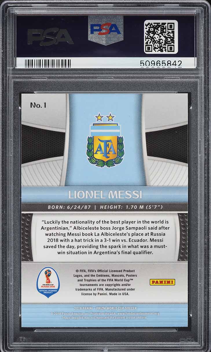 2018 Panini Prizm World Cup Lionel Messi #1 PSA 9 MINT