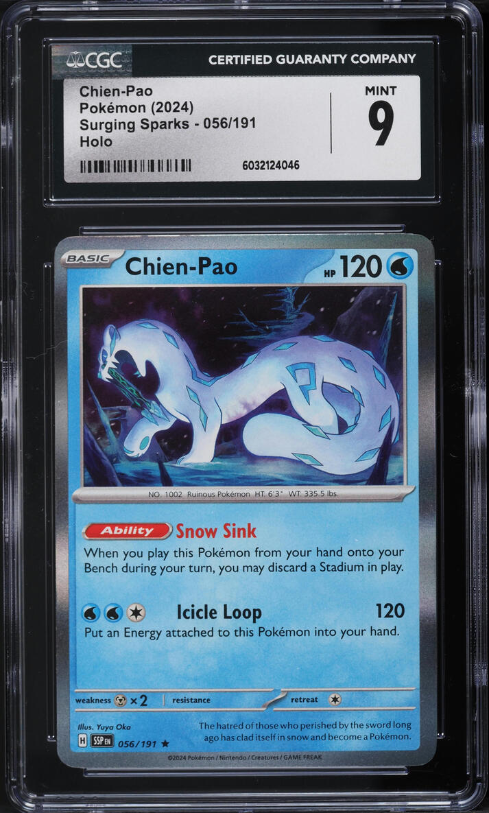 2024 Pokemon Scarlet & Violet Surging Sparks Holo Chien-Pao #56 CGC 9 MINT