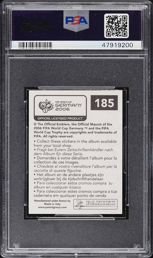 2006 Panini World Cup Germany Sticker Lionel Messi #185 PSA 9 MINT - Photo 2
