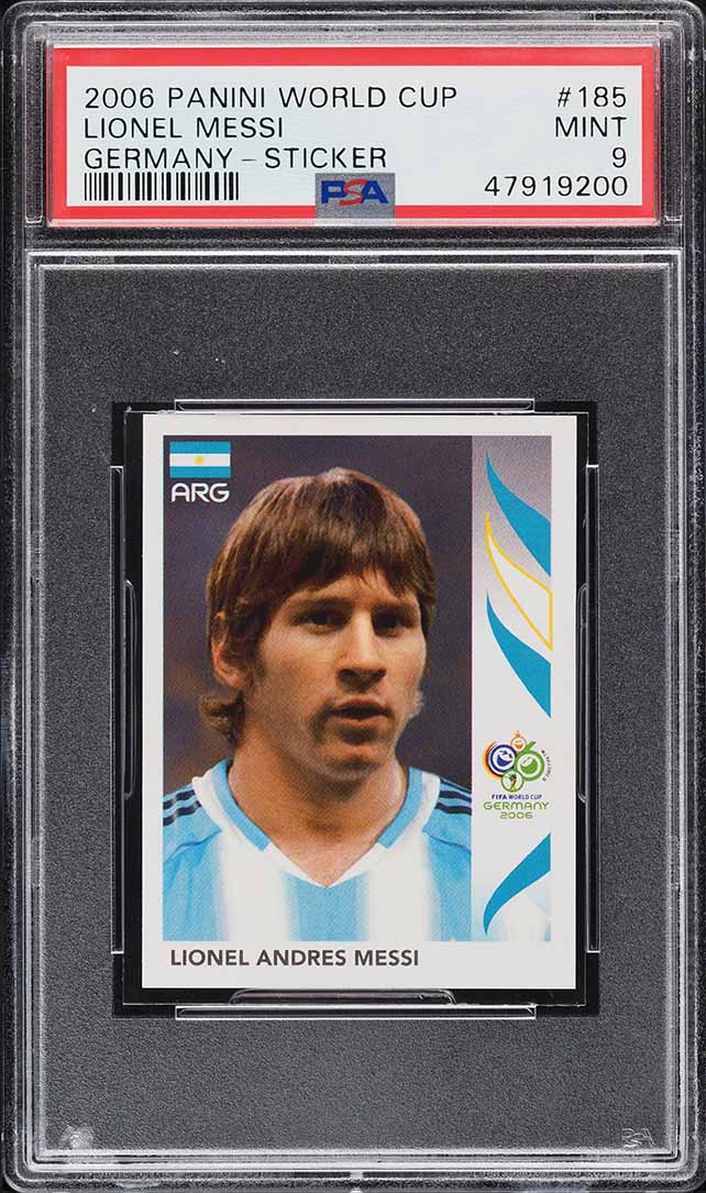 2006 Panini World Cup Germany Sticker Lionel Messi #185 PSA 9 MINT