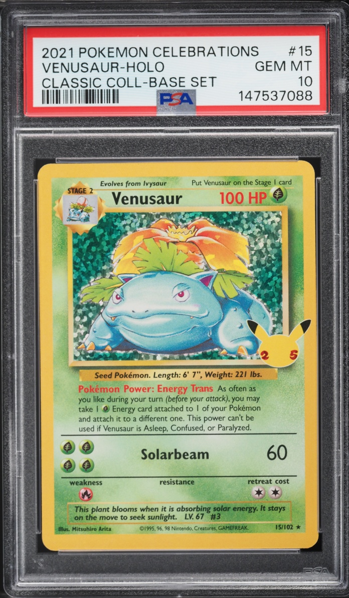 2021 Pokemon Sword & Shield Celebrations Classic Collection Holo Venusaur #15 PSA 10 GEM MINT