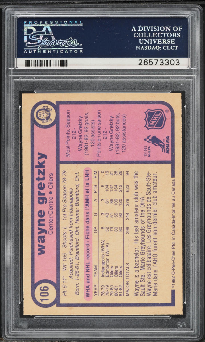1982 O-Pee-Chee Hockey Wayne Gretzky #106 PSA 6 EXMT