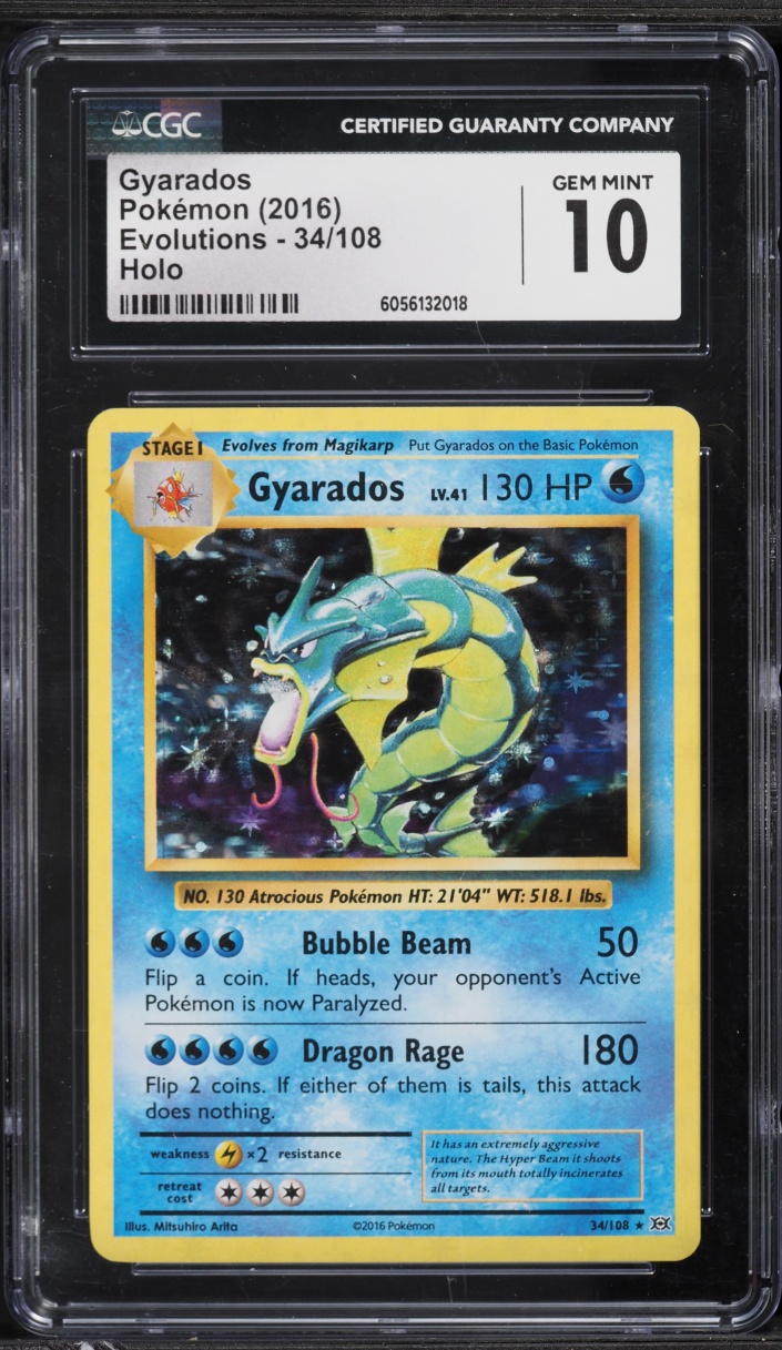 2016 Pokemon XY Evolutions Holo Gyarados #34 CGC 10 GEM MINT