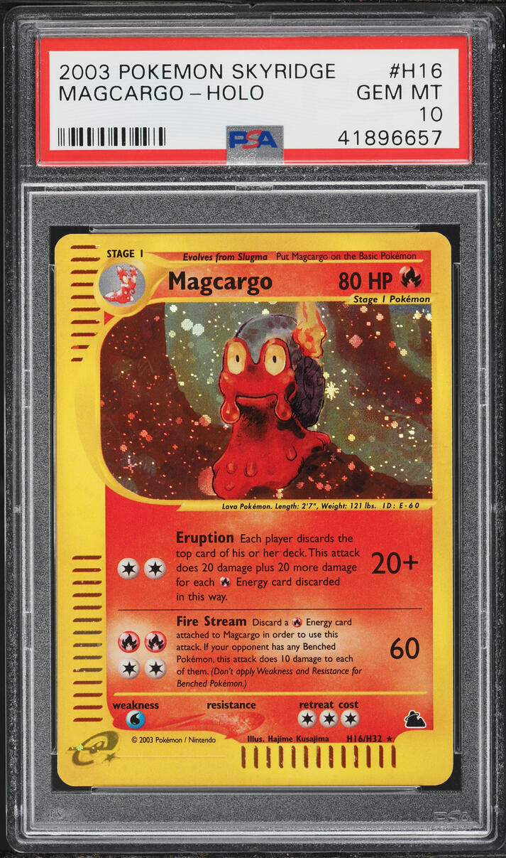 2003 Pokemon Skyridge Holo Magcargo #H16 PSA 10 GEM MINT
