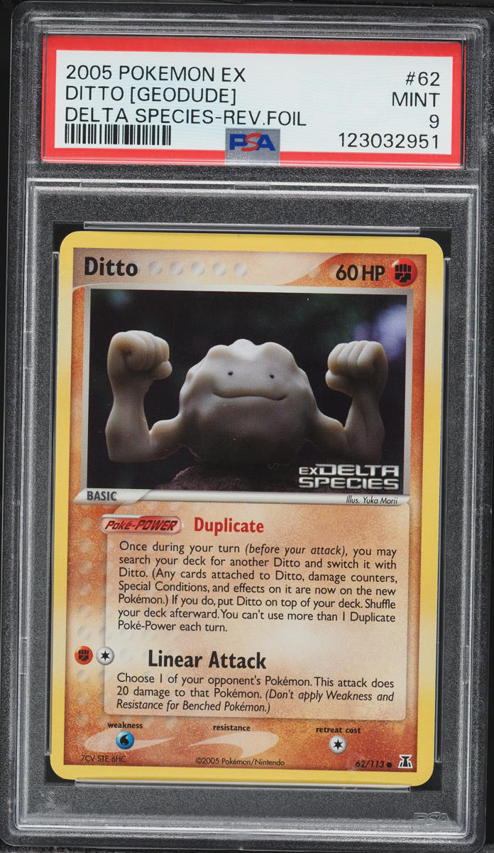 2005 Pokemon EX Delta Species Reverse Holo Ditto [Geodude] #62 PSA 9 MINT