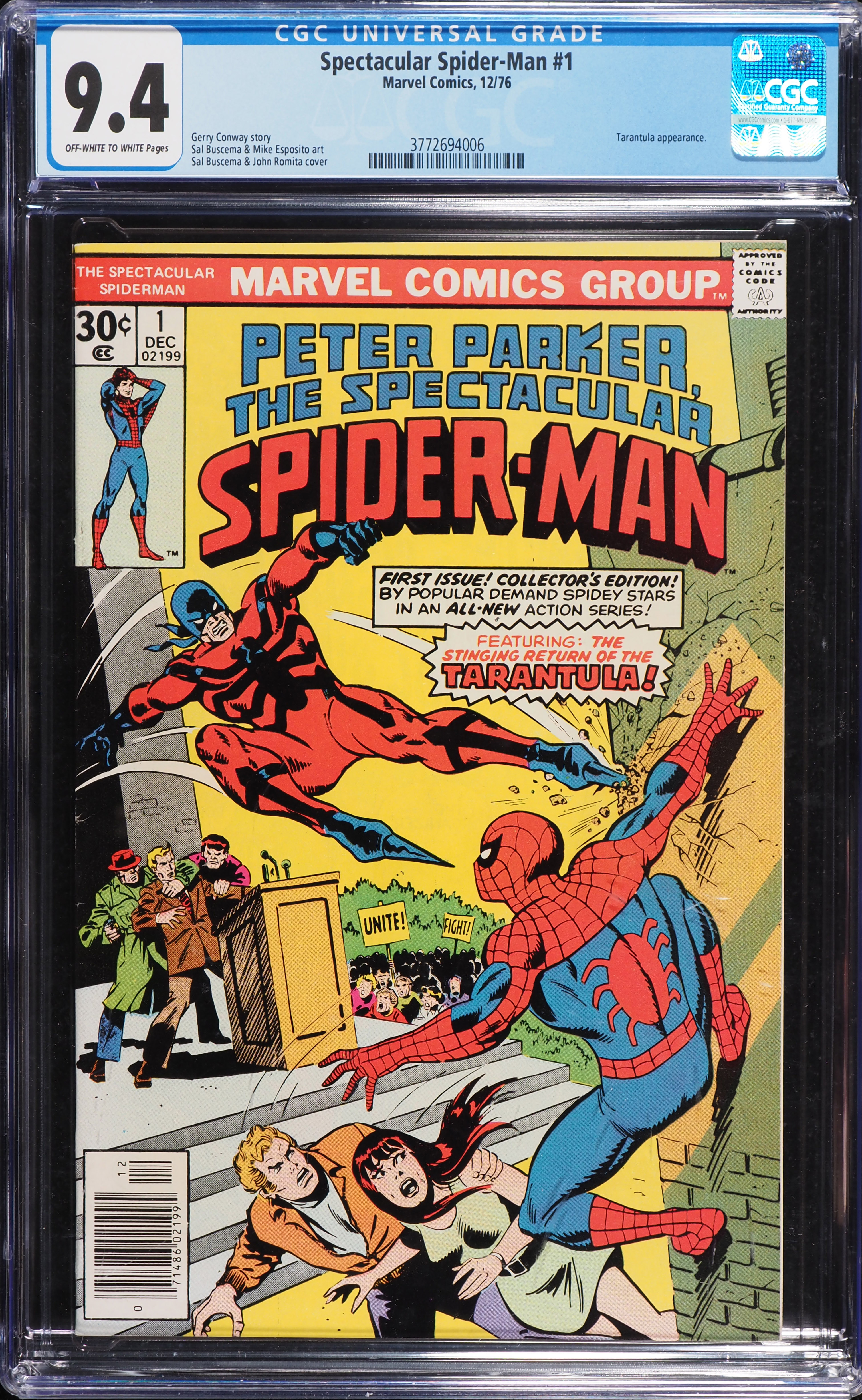 Spectacular Spider-Man #1 (Marvel, 1976) CGC 9.4 Off-White to White Pages