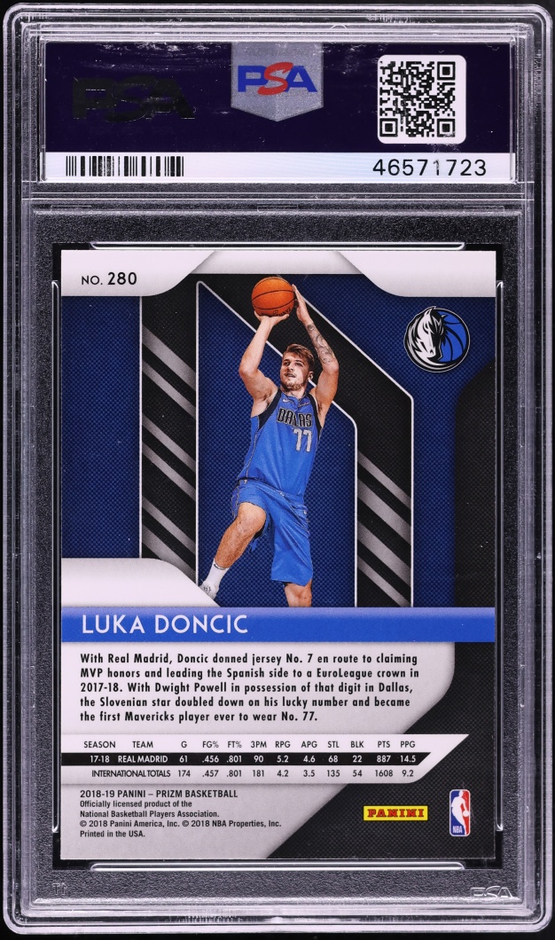 2018 Panini Prizm Luka Doncic ROOKIE #280 PSA 10 GEM MINT