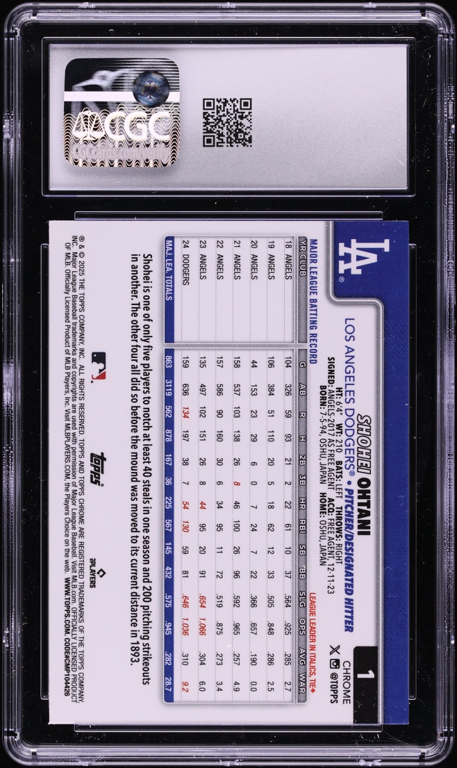 2025 Topps Chrome Sepia Refractor Shohei Ohtani #1 CGC 8 NM-MT