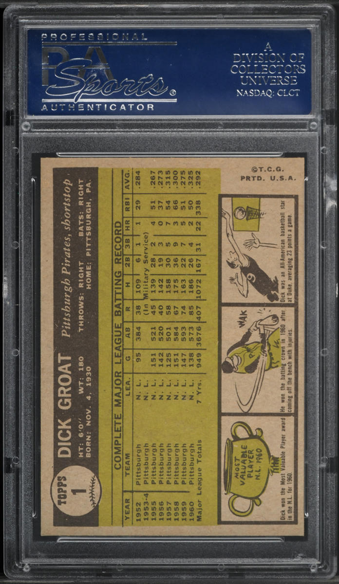 1961 Topps Dick Groat #1 PSA 8.5 NM-MT+