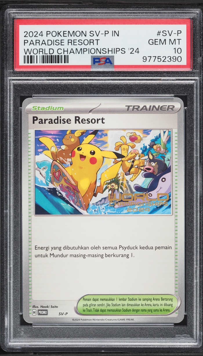 2024 Pokemon Indonesian Scarlet & Violet Promo World Championships Paradise Resort PSA 10 GEM