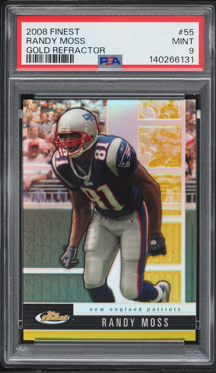 2008 Finest Gold Refractor Randy Moss /50 #55 PSA 9 MINT