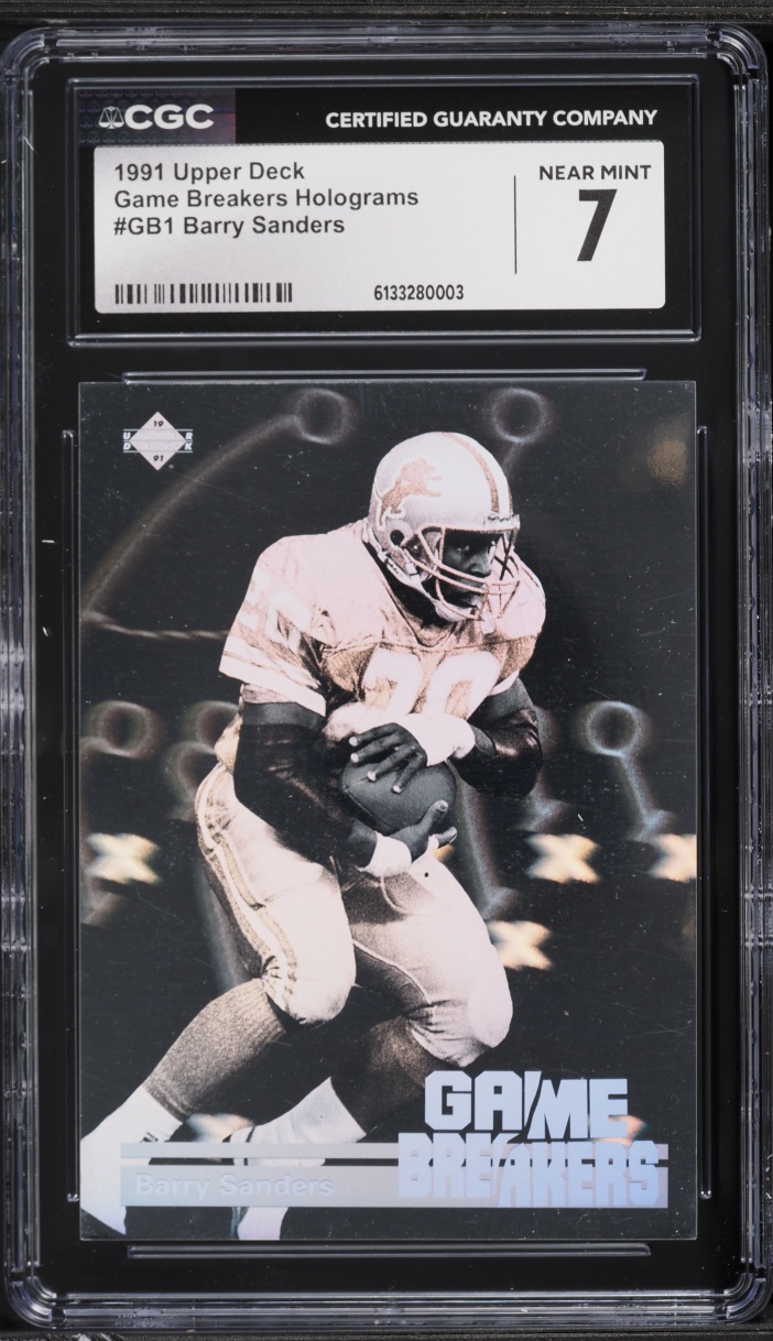 1991 Upper Deck Game Breakers Hologram Barry Sanders #GB1 CGC 7 NRMT