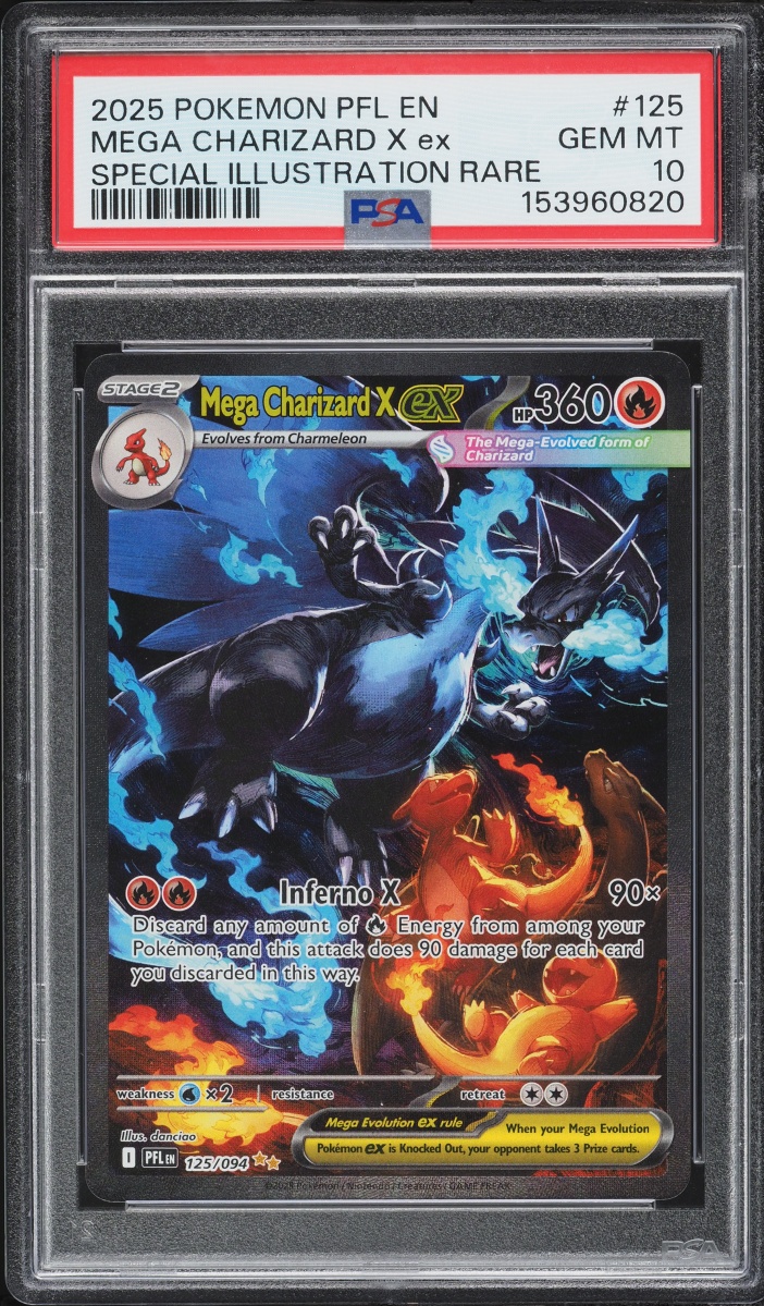 2025 Pokemon Mega Evolution Phantasmal Flames SIR Mega Charizard X ex #125 PSA 10 GEM MINT