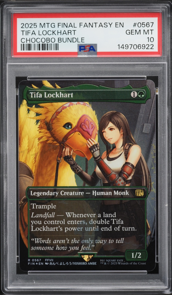 2025 Magic The Gathering MTG Final Fantasy Chocobo Bundle Tifa Lockhart #0567 PSA 10 GEM MINT
