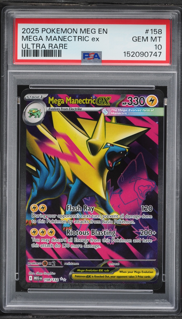 2025 Pokemon Mega Evolution Full Art Mega Manectric ex #158 PSA 10 GEM MINT