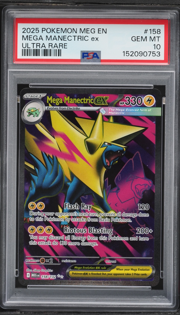 2025 Pokemon Mega Evolution Full Art Mega Manectric ex #158 PSA 10 GEM MINT