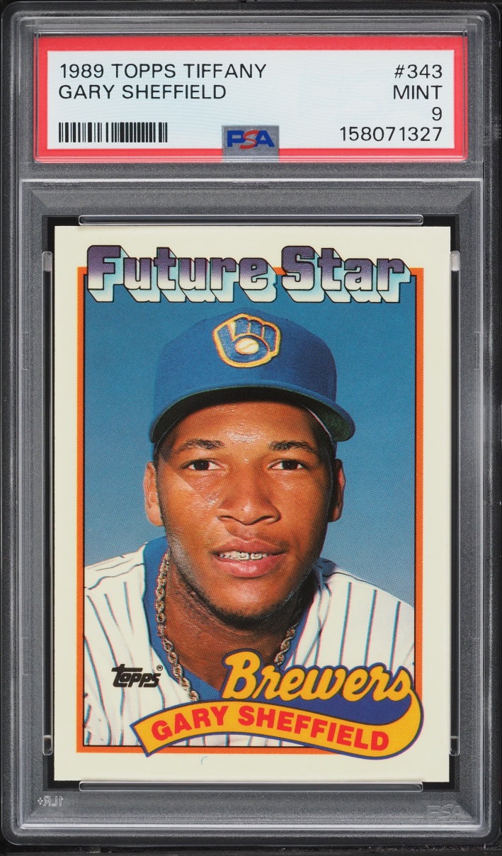 1989 Topps Tiffany Gary Sheffield ROOKIE #343 PSA 9 MINT