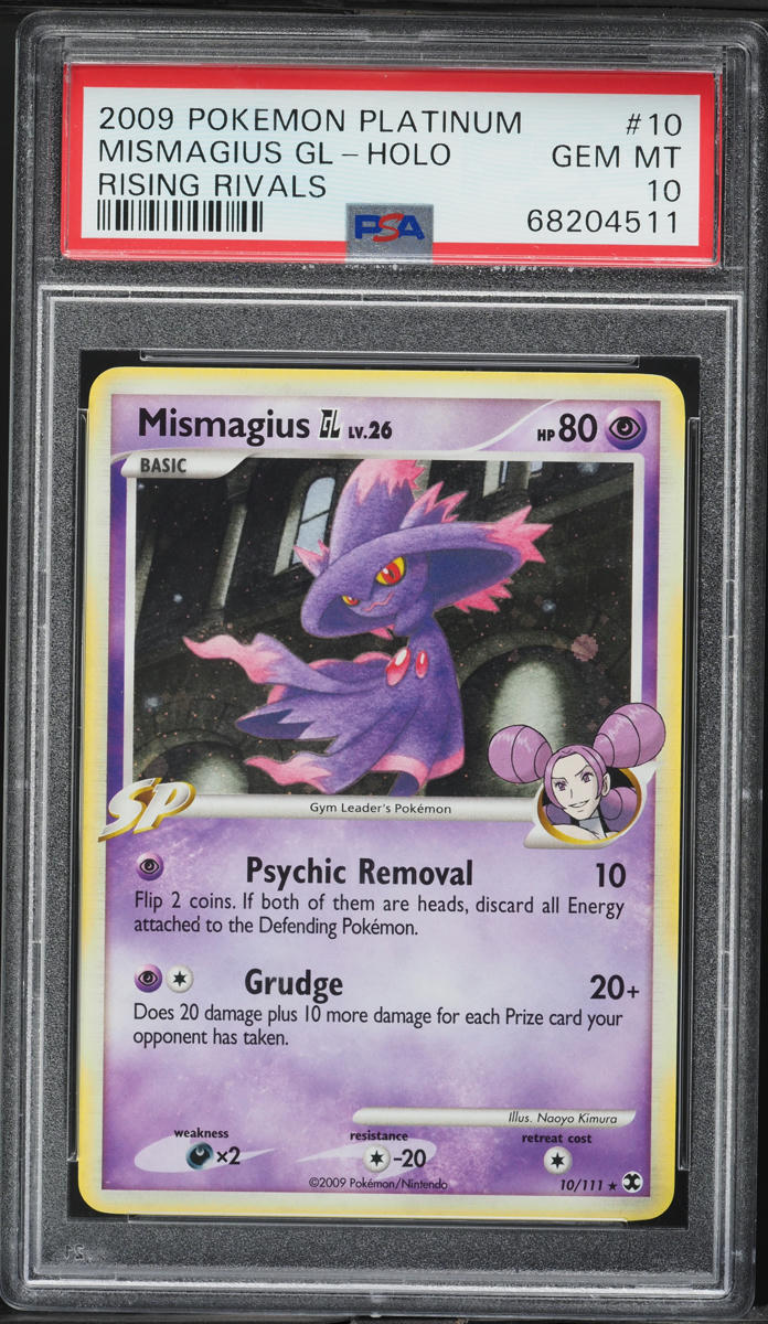2009 Pokemon Platinum Rising Rivals Holo Mismagius GL #10 PSA 10 GEM ...