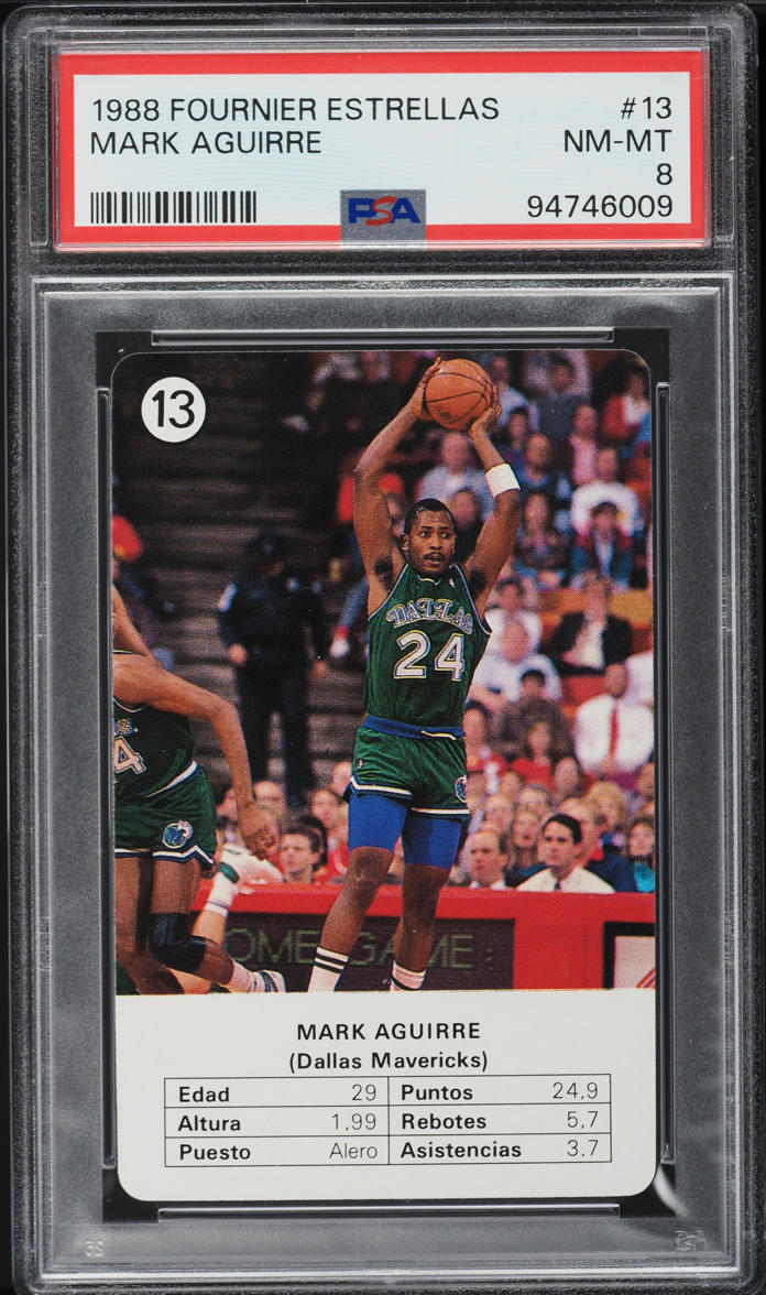 1988 Fournier Estrellas Mark Aguirre #13 PSA 8 NM-MT - Main Image