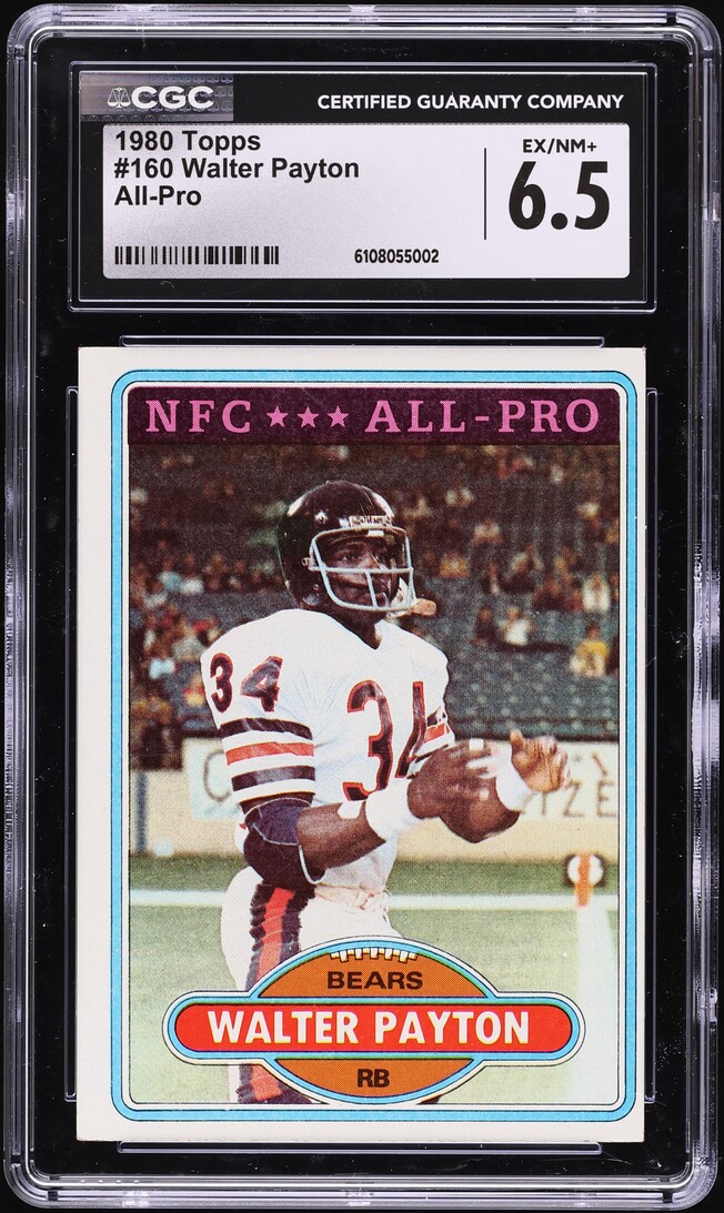 1980 Topps Football Walter Payton ALL-PRO #160 CGC 6.5 EXMT+