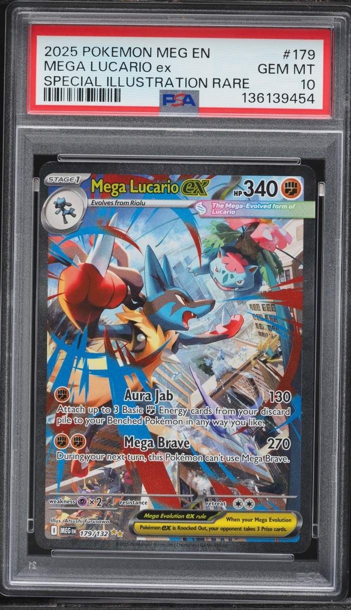 2025 Pokemon Mega Evolution SIR Mega Lucario Ex #179 PSA 10 GEM MINT