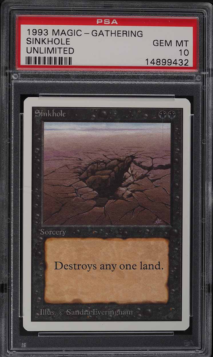 1993 Magic The Gathering MTG Beta Sinkhole C K PSA 8 NM-MT on
