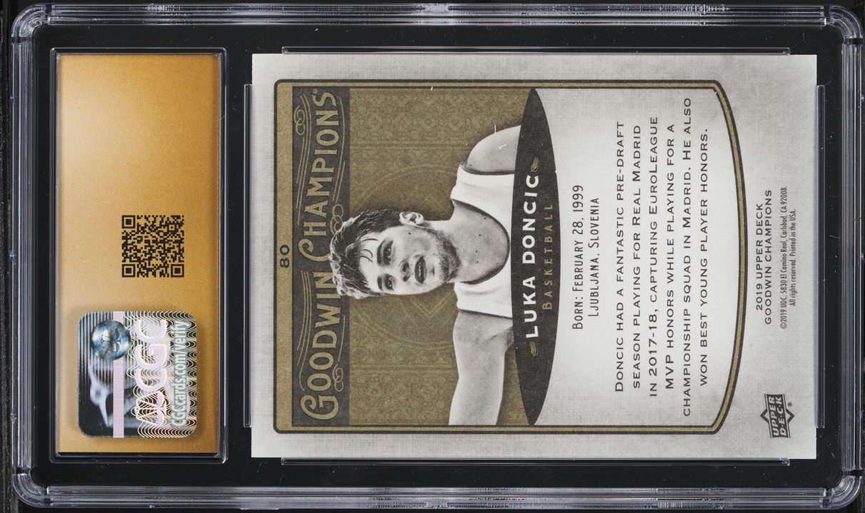 2019 Upper Deck Goodwin Champions Luka Doncic #80 CGC 10 PRISTINE