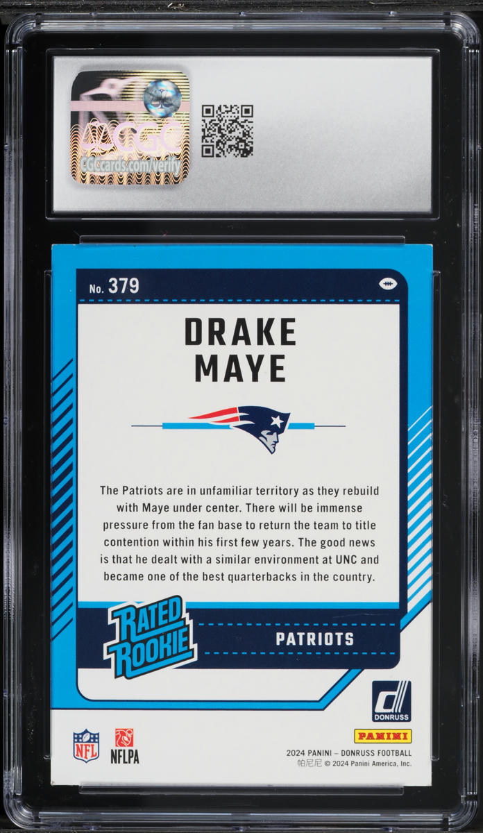 2024 Donruss Football Drake Maye ROOKIE #379 CGC 8.5 NM-MT+