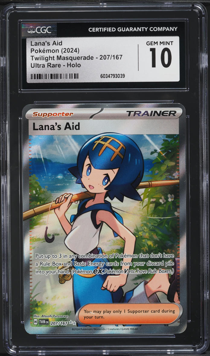 2024 Pokemon SV Twilight Masquerade Full Art Lana's Aid #207 CGC 10 GEM MINT